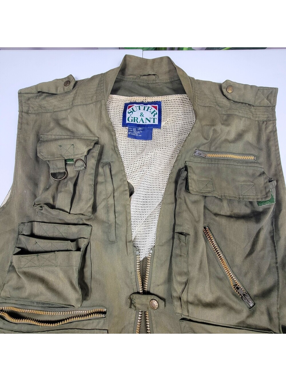 Sutter & Grant Fishing Utility Vest, Pockets Mesh Lining XL